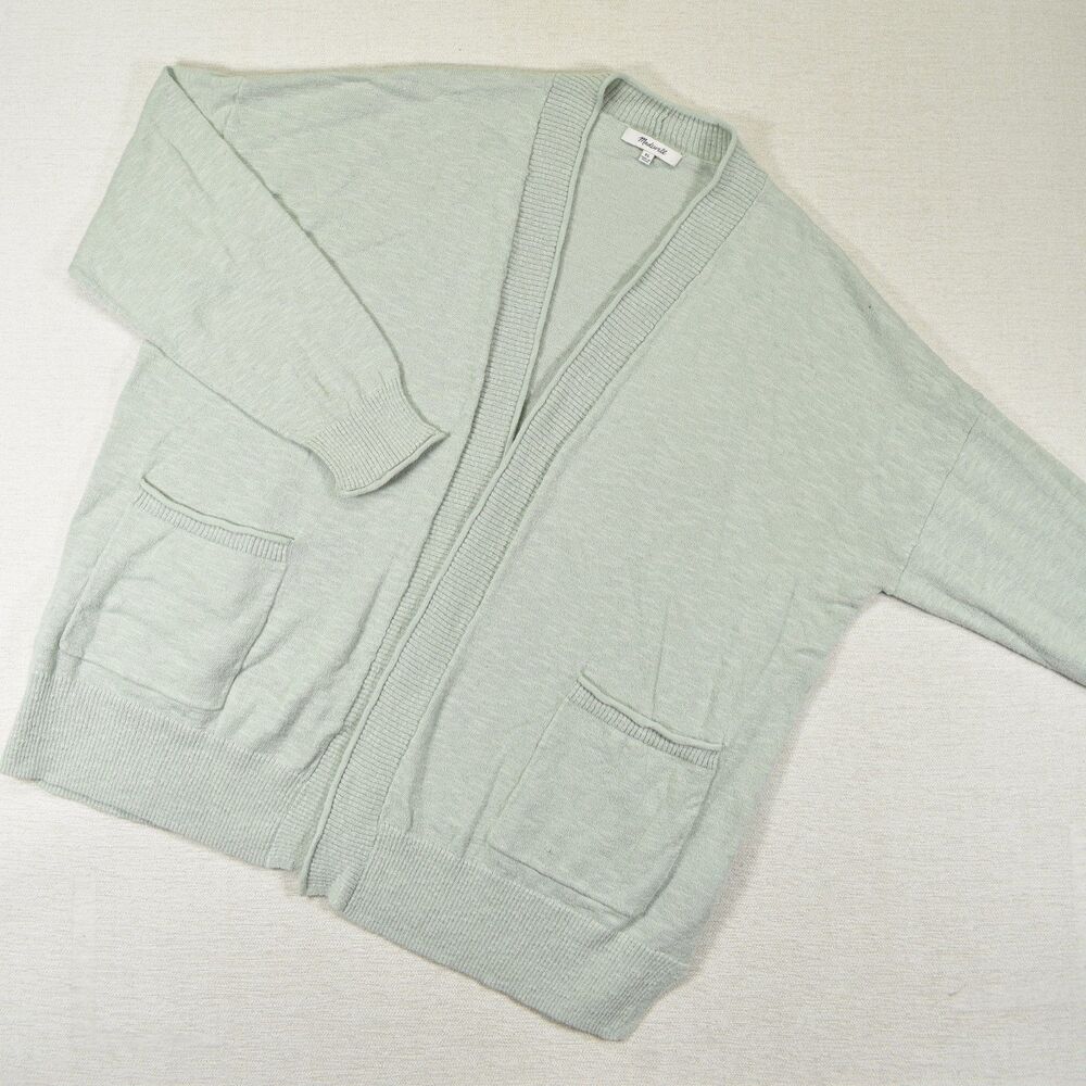 Madewell Womens XL Bradley Cardigan Sweater Sage Mist Green Open Front Oversized